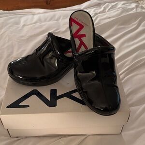 Anne Klein Sport Black Patent Leather Mules